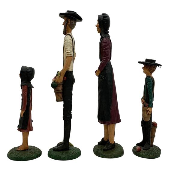 Jim Shore Amish Family Resin Figurines Farming Primitive Rustic Set of 4 1992 - Picture 5 of 16